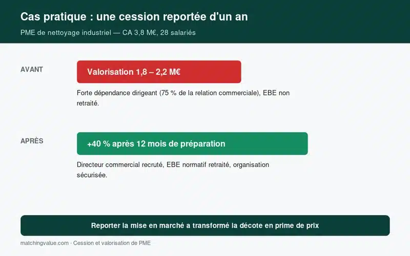 Cas pratique : une cession reportée d'un an qui dégage 40 % de valeur supplémentaire