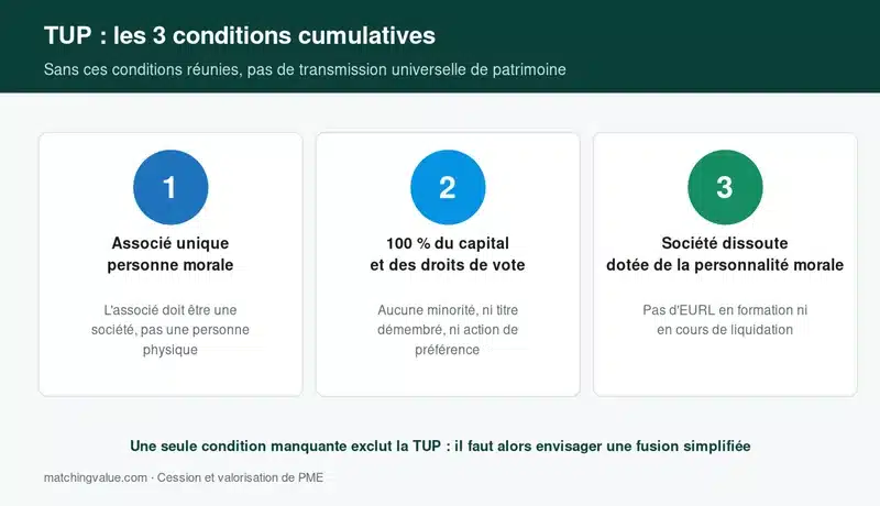 Les trois conditions cumulatives pour réaliser une transmission universelle de patrimoine TUP