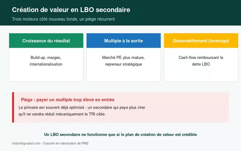 Trois moteurs de création de valeur en LBO secondaire et un piège récurrent