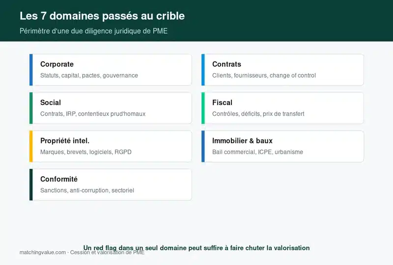 Les sept domaines analysés pendant une due diligence juridique de PME
