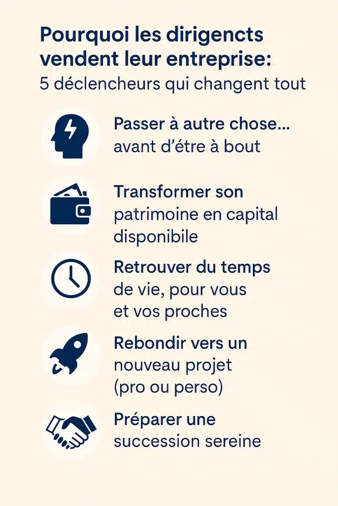 pourquoi les dirigeants vendent leur entreprise