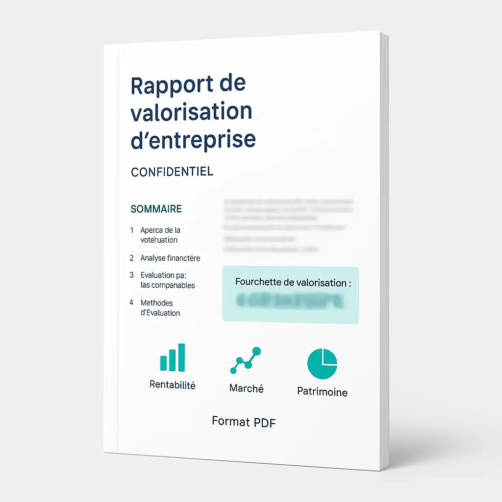 Mockup rapport de valorisation entreprise